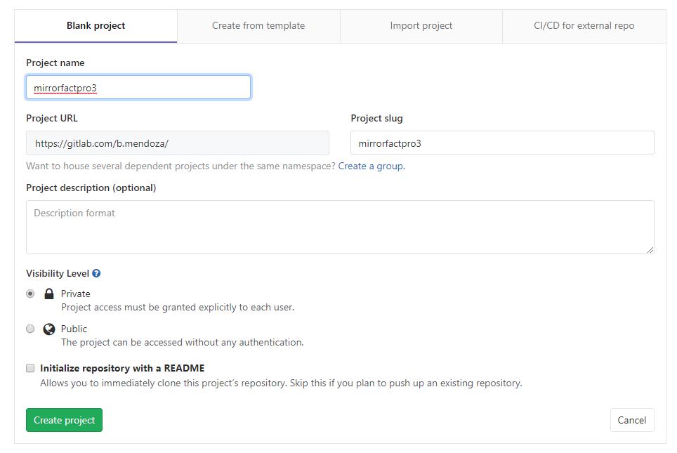 Crear repositorio